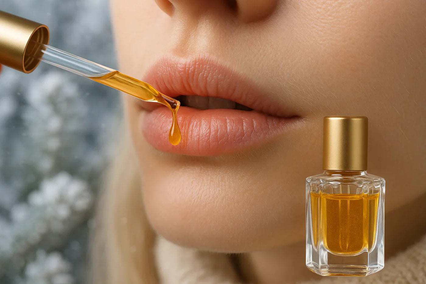Lip oil makeup