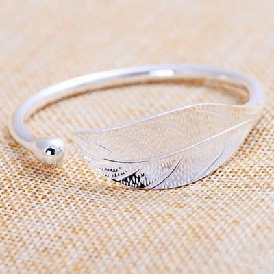 Sterling Silver Adjustable Open Leaf Hair Cuff Bracelet