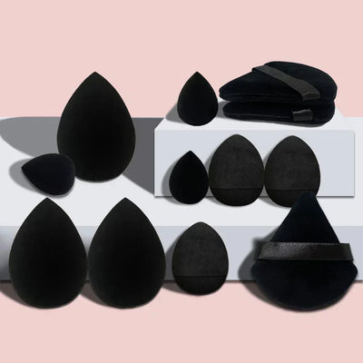 12-Piece All-Purpose Makeup Sponge Set, Made of 3 Loose Powder Puffs, 3 Mini Air Cushion Puffs, 3 Beauty Eggs and 3 Mini Beauty