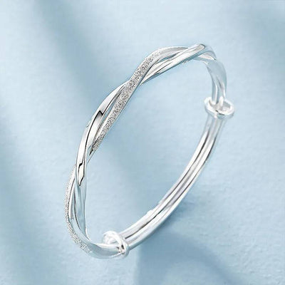 Sterling Silver Adjustable Open Leaf Hair Cuff Bracelet