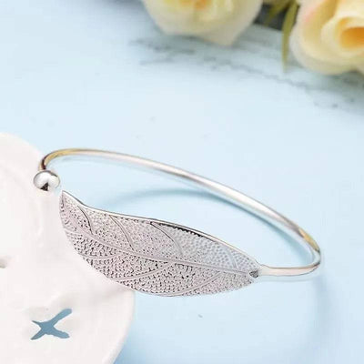 Sterling Silver Adjustable Open Leaf Hair Cuff Bracelet