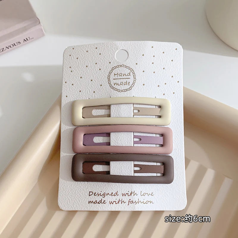 3/6 Pcs/Set Women Girls Fashion Coffee Color Geometric Stars Ornament Hair Clips Adult Sweet Hairpins Female Hair Accessories