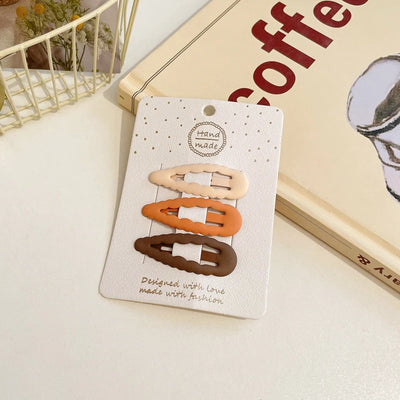 3/6 Pcs/Set Women Girls Fashion Coffee Color Geometric Stars Ornament Hair Clips Adult Sweet Hairpins Female Hair Accessories