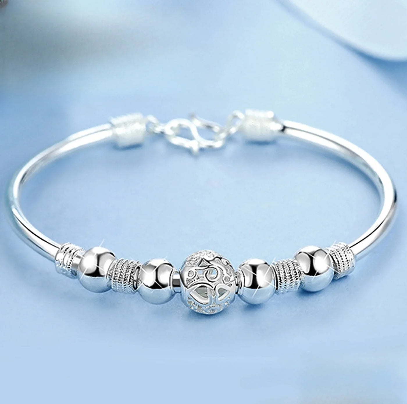 Sterling Silver Adjustable Open Leaf Hair Cuff Bracelet