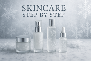 Skincare step by step med kallt vintertema alternativ 1